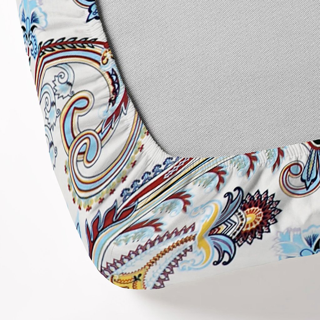 Single Glace Cotton Elastic Fitted Bedsheets With 1 Pillow Cover (White)