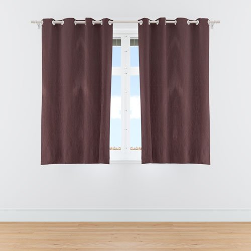5 Feet Window Curtains Polyester Room Darkening Set Of 2 (Coffee)