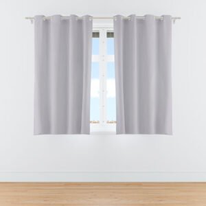 5 Feet Window Curtains Polyester Room Darkening Set Of 2 (White)