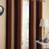 9 feet Long Door Curtains Polyester Room Darkening Set Of 2 (Brown)
