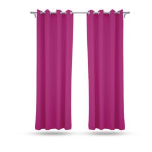9 feet Long Door Curtains Polyester Room Darkening Set Of 2 (Pink) 61