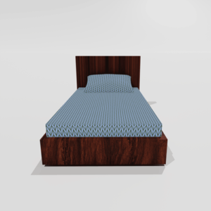 Glace Cotton Elastic Fitted Single Bedsheets With 1 Pillow Cover (Sky Blue)