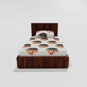 Glace Cotton Single Elastic Fitted Bedsheets With 1 Pillow Cover (Cream)