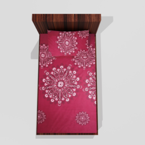 Glace Cotton Single Elastic Fitted Bedsheets With 1 Pillow Cover (Wine)12.5