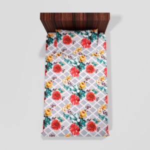 Glace Cotton‎ Single Flat Bed Sheet With 1 Pillow Cover (Multicolor) 29