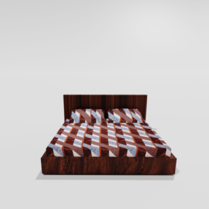 King Size Glace Cotton Elastic Fitted Double Bedsheet With 2 Pillow Covers (Coffee) 21