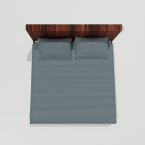 Pure Cotton Double Flat Bed Sheet With 2 Pillow Covers (Grey)