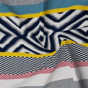 Super King Size Cotton Double Flat Bedsheet With 2 Pillow Covers (Zig-Zag)