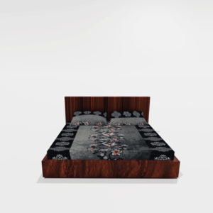 Winter Warm King Size Fitted Double Bedsheet With 2 Pillow Covers (Grey)