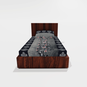 Winter Warm Soft Fitted Single Bedsheet With 1 Pillow Cover (Grey)