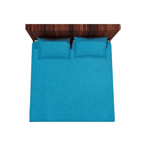 Cotton Double Flat Bedsheet With 2 Pillow Covers (Aqua)