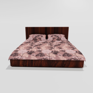 Pure Cotton Double Flat Bed Sheet With 2 Pillow Covers (Grey)