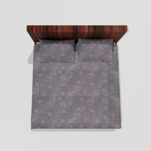 King Size Pure Cotton Double Flat Bed Sheet With 2 Pillow Covers (Grey) 8