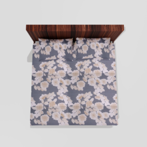 King Size Pure Cotton Double Flat Bed Sheet With 2 Pillow Covers (Lily Flower) 6