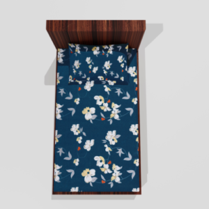 Glace Cotton Single Elastic Fitted Bedsheets With 1 Pillow Cover (Green)19.1