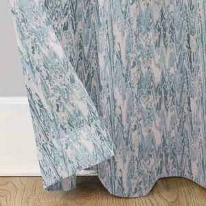 9 feet Long Door Curtains Polyester Room Darkening Set Of 2 (Aqua) 19d