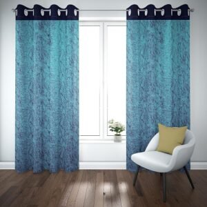 9 feet Long Door Curtains Polyester Room Darkening Set Of 2 (Sky Blue)