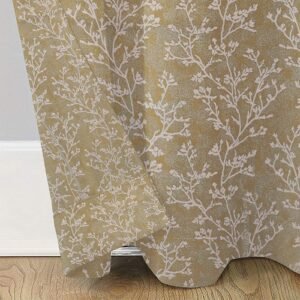 9 feet Long Door Curtains Polyester Room Darkening Set Of 2 (Yellow)