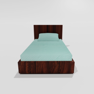 Glace Cotton Single Elastic Fitted Bedsheet With 1 Pillow Cover (Green) 101