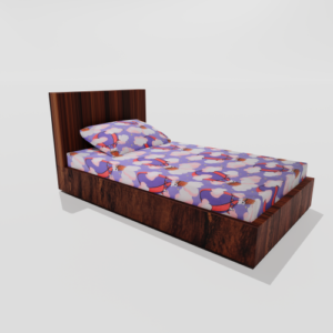 Glace Cotton Single Elastic Fitted Bedsheet With 1 Pillow Cover (Purple)