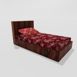 Glace Cotton Single Elastic Fitted Bedsheet With 1 Pillow Cover (Red)