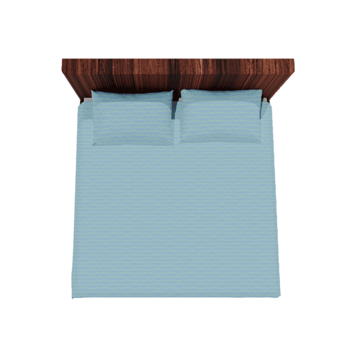 Cotton Double Flat Bedsheet With 2 Pillow Covers (Blue)