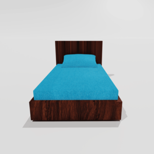 Glace Cotton Single Elastic Fitted Bedsheets With 1 Pillow Cover (Aqua)