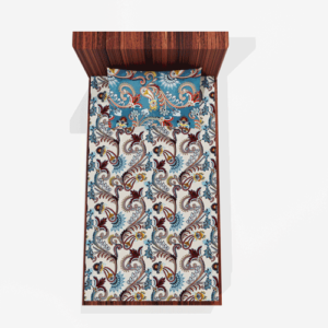 Glace Cotton Single Elastic Fitted Bedsheets With 1 Pillow Cover (Brown)