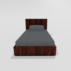 Glace Cotton Single Elastic Fitted Bedsheets With 1 Pillow Cover (Grey)