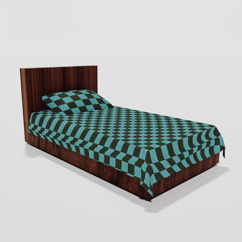 Glace Cotton Single Flat Bed Sheet With 1 Pillow Cover (Green)4a