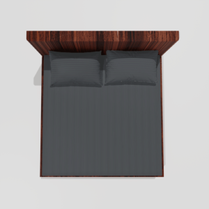 King Size Glace Cotton Elastic Fitted Double Bed Sheets With 2 Pillow Covers (Grey) 5d