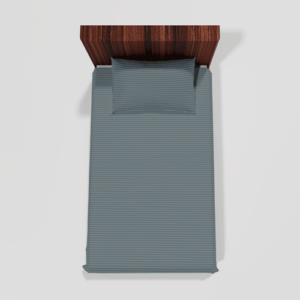 Pure Cotton Single Flat Bed Sheet With 1 Pillow Cover (Grey)