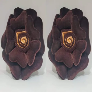Soft-Velvet-Coffee-Brown-Rose-Shaped-Cushion