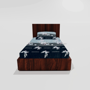 Winter Warm Soft Fitted Single Bedsheet With 1 Pillow Cover (Blue)