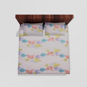 King Size Glace Cotton Double Flat Bedsheets With 2 Pillow Covers (White)