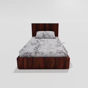 Pure Cotton Single Elastic Fitted Bedsheets With 1 Pillow Cover (Grey) 23