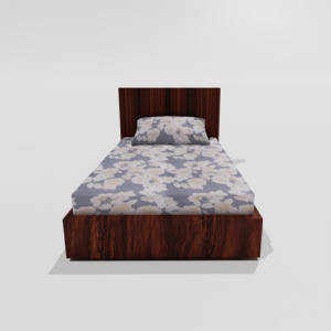 Pure Cotton Single Elastic Fitted Bedsheets With 1 Pillow Cover (Lily Flower) 24