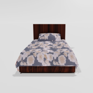 Pure Cotton Single Flat Bed Sheet With 1 Pillow Cover (Lily Flower) 5