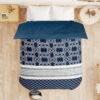 Winter Microfiber Flannel Reversible Double Bed Printed AC Comforter (Blue)