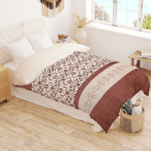 Winter Microfiber Flannel Reversible Double Bed Printed AC Comforter (Brown)