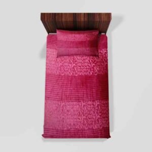 Winter Soft Warm Single Flat Bedsheet With 1 Pillow Cover (Pink)