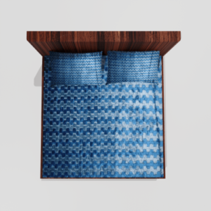 Winter Warm King Size Fitted Double Bedsheet With 2 Pillow Covers (Blue)