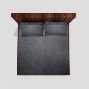 Winter Warm King Size Fitted Double Bedsheet With 2 Pillow Covers (Grey)