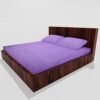 Winter Warm King Size Fitted Double Bedsheet With 2 Pillow Covers (Lavender)