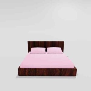 Winter Warm King Size Fitted Double Bedsheet With 2 Pillow Covers (Pink)