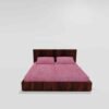 Winter Warm King Size Fitted Double Bedsheet With 2 Pillow Covers (Pink)