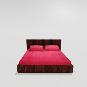 Winter Warm King Size Fitted Double Bedsheet With 2 Pillow Covers (Salmon)