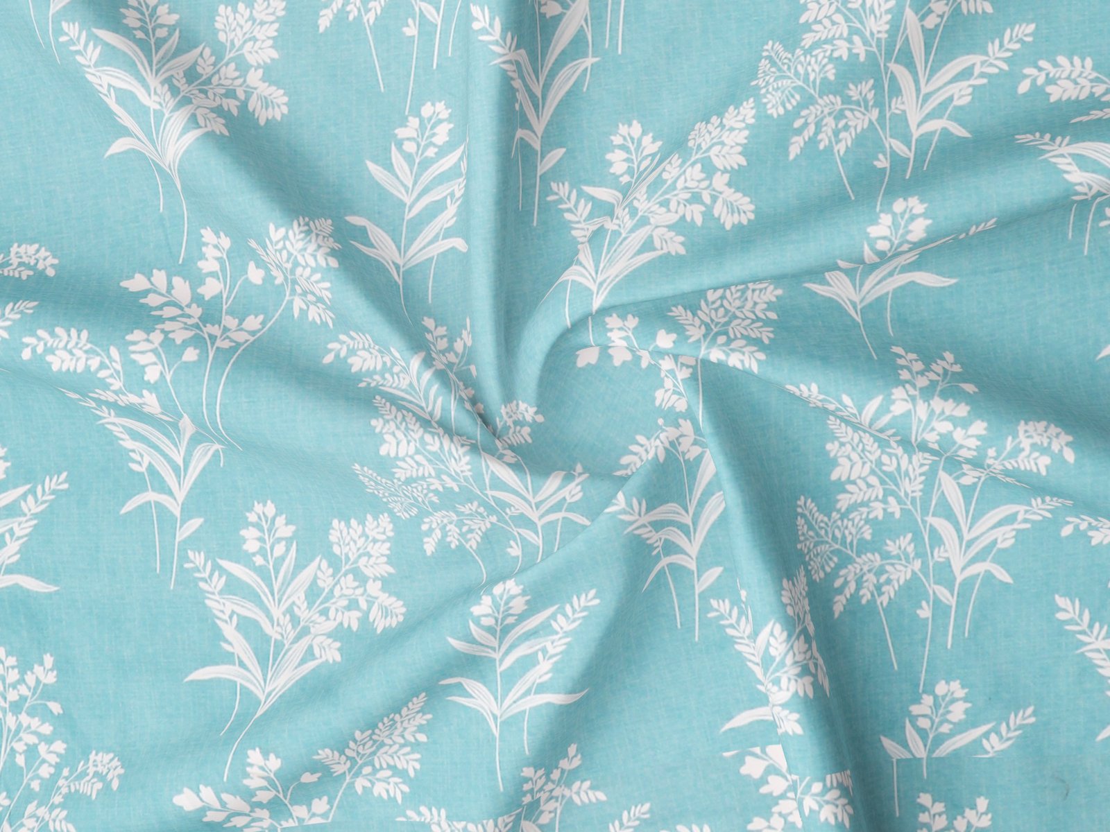 Glace Cotton Double Flat Bedsheet With 2 Pillow Covers (Blue)