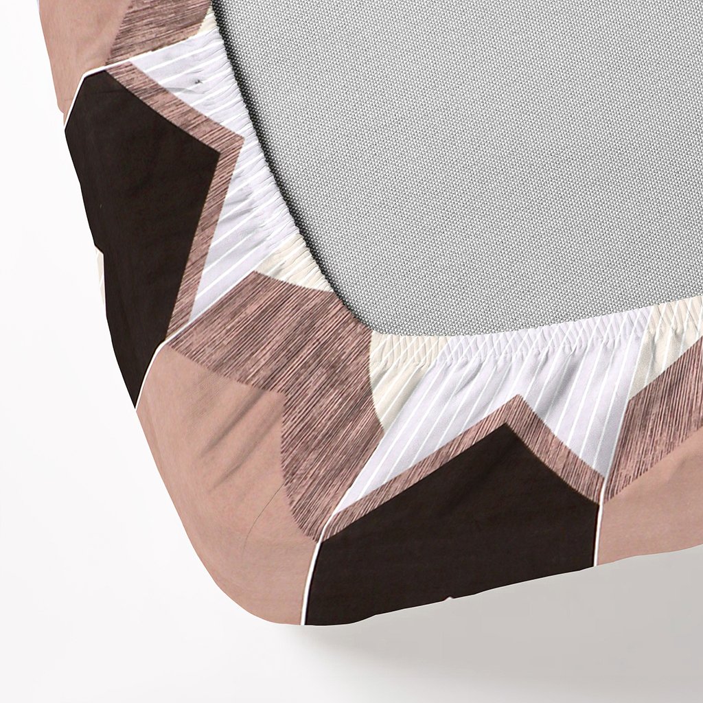 Single Glace Cotton Elastic Fitted Bed Sheet With One Pillow Cover (Brown)