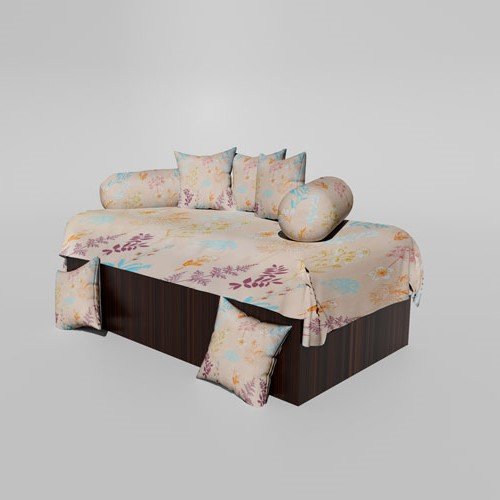 210 TC Cotton Printed Diwan (Set of 8 Pieces)1 Single Bedsheet 5 Cushion Covers And 2 Bolster Cover